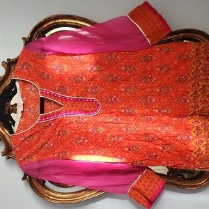 Orange and pink Indian tunic